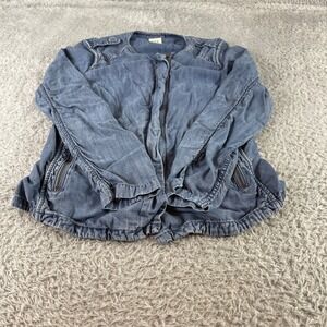 GAP Denim Jacket Blue Lightweight Zipper Pockets Women Size Medium